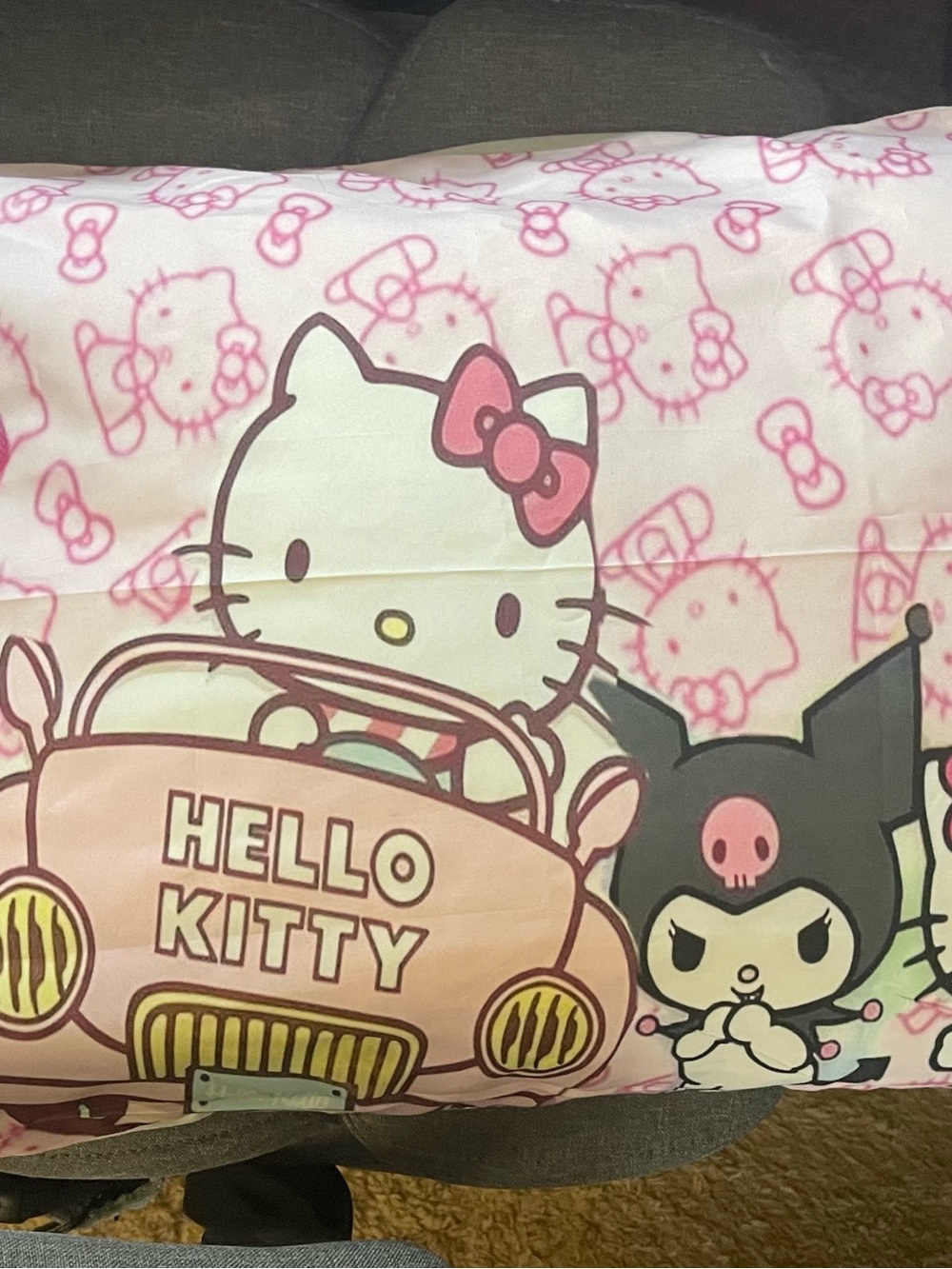 Hello Kitty Pink and Black Sanrio Character Pillowcase new